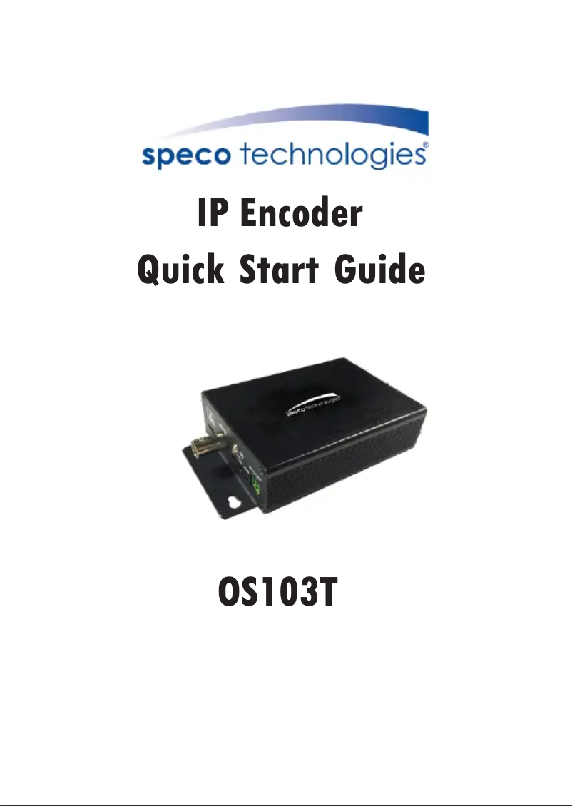 Page 1 de la notice Guide de démarrage rapide Speco Technologies OS103T