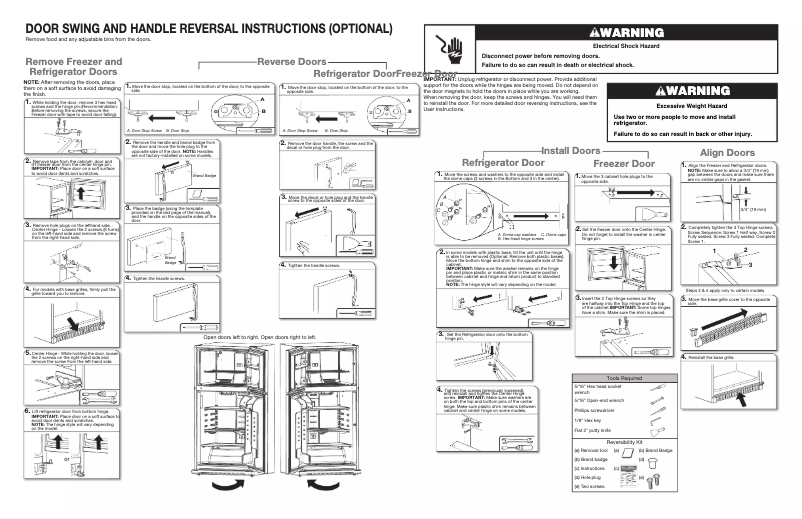 Page 1 of the manual Instructions / Assembly Amana ART318FFDW