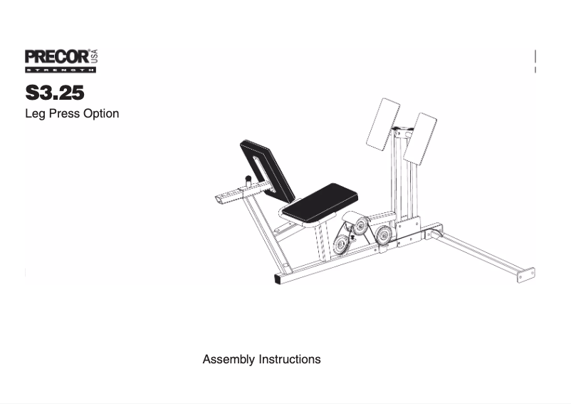 Page 1 de la notice Manuel utilisateur Precor S3.25 Leg Press Option