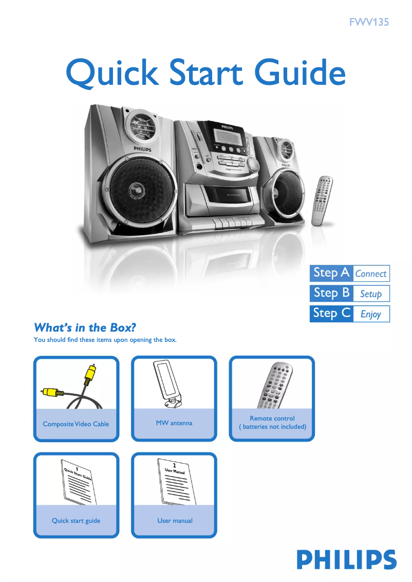 Page 1 de la notice Guide de démarrage rapide Philips FWV135