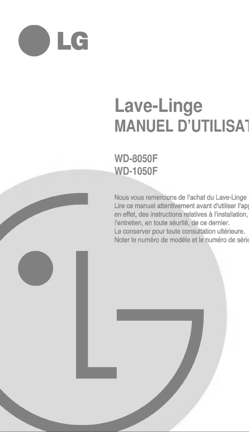 Página 1 del manual Manual de usuario LG WD-8050F