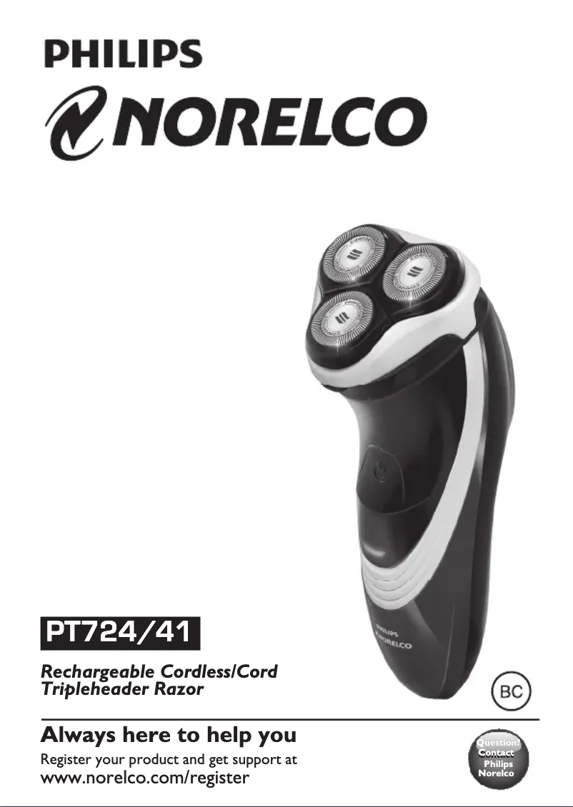 Page 1 de la notice Manuel utilisateur Philips PT724