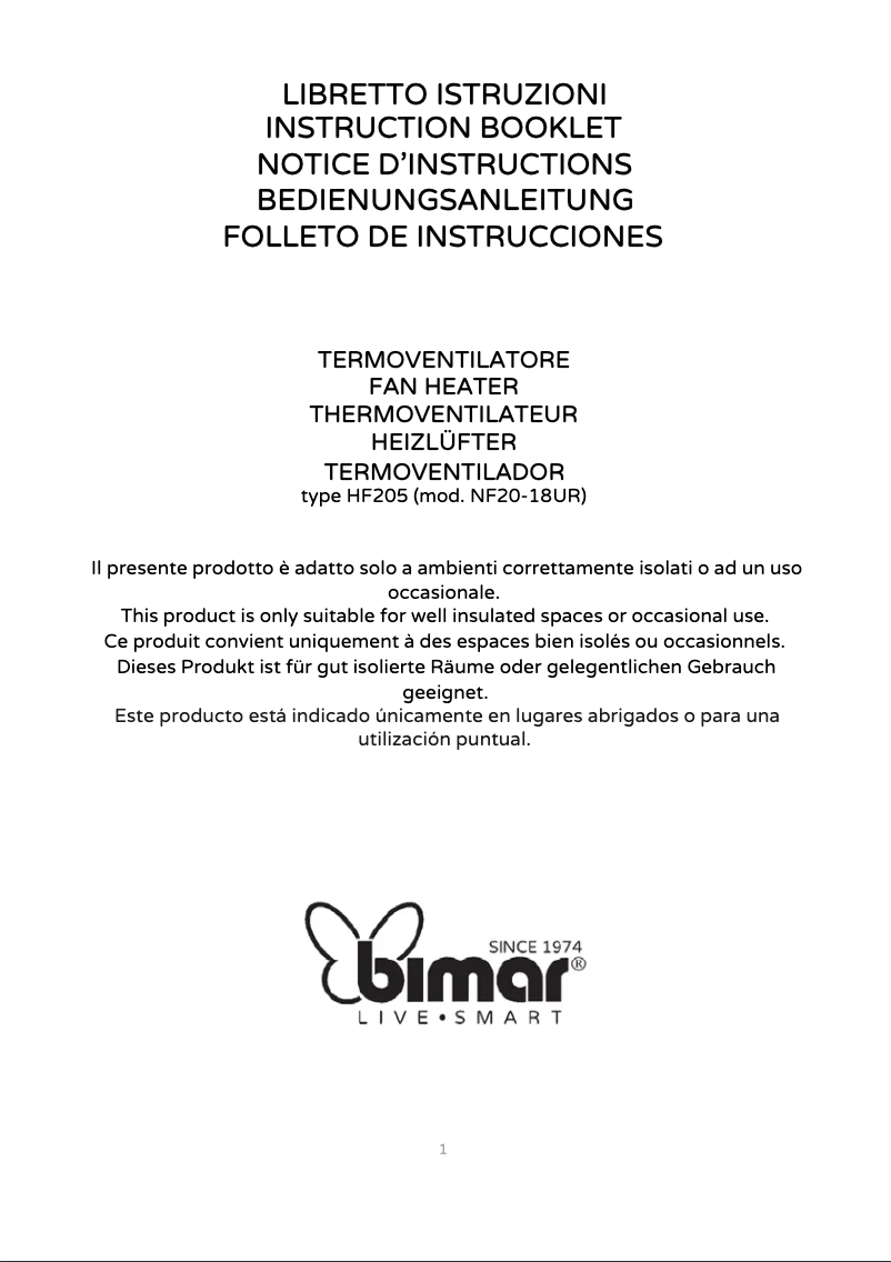 Page n°1 - Mode d'emploi Bimar HF205
