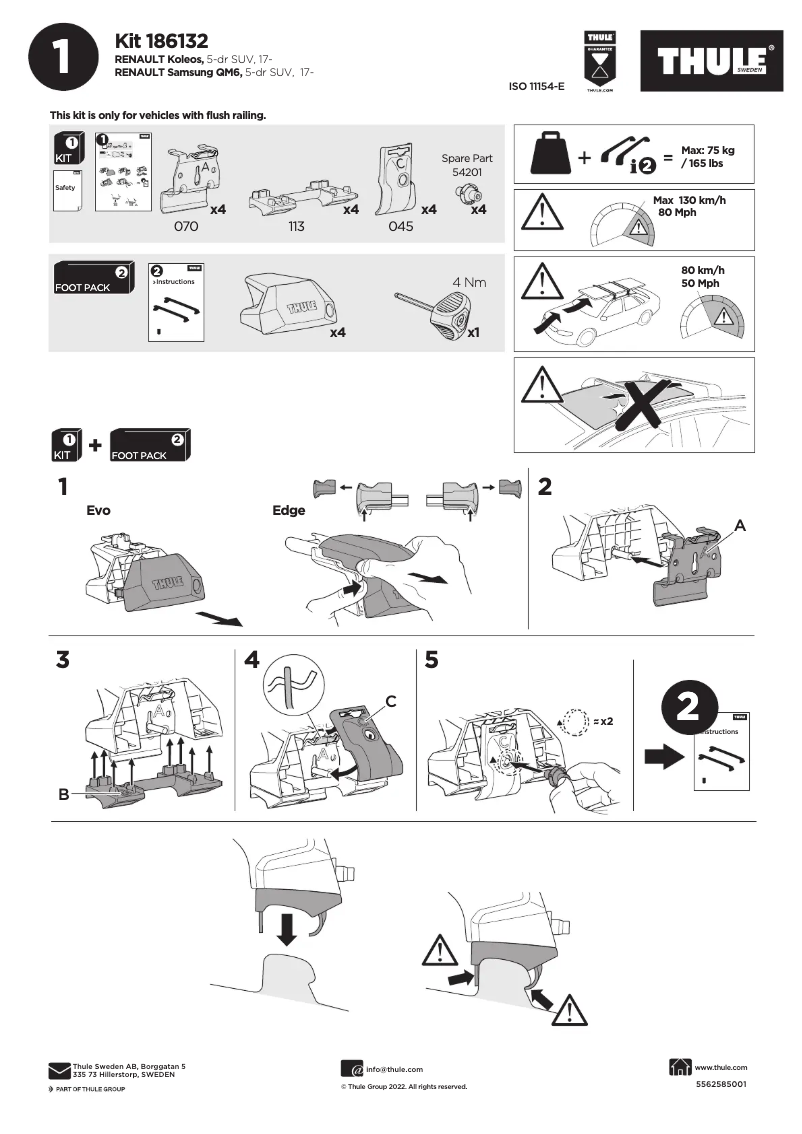 Página 1 del manual Manual de usuario Thule Kit 186132