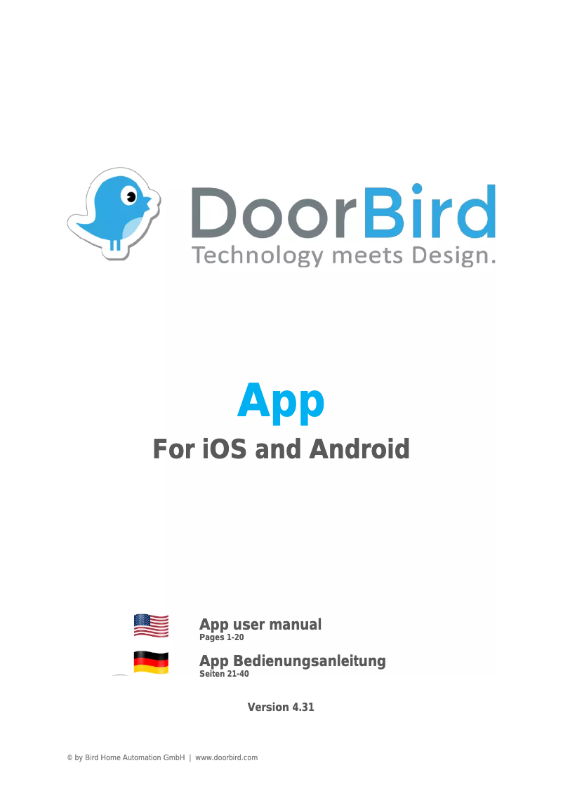 Page n°1 - Manuel utilisateur DoorBird App (iOS)
