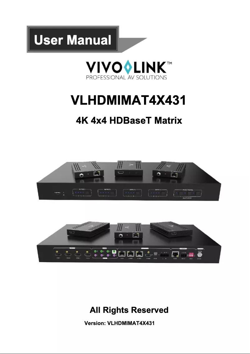 Page 1 de la notice Manuel utilisateur Vivolink VLHDMIMAT4X431
