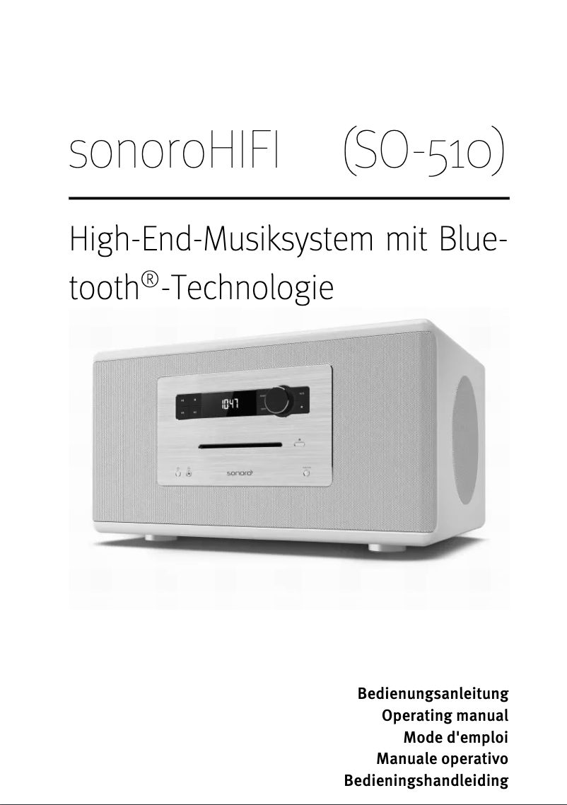 Page n°1 - Manuel utilisateur Sonoro HIFI SO-510