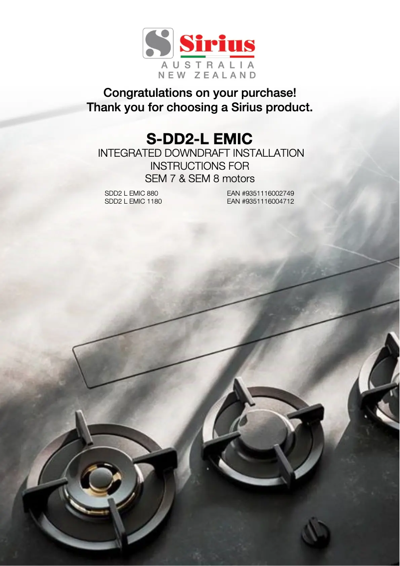 Page 1 de la notice Manuel utilisateur Sirius SDD2LEMIC880