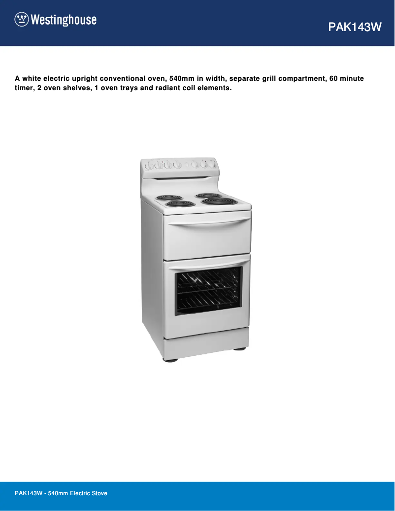 Image de la première page du manuel de l'appareil PAK143W