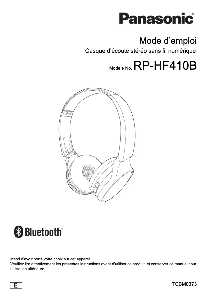 Page n°1 - Manuel utilisateur Panasonic RP-HF410B