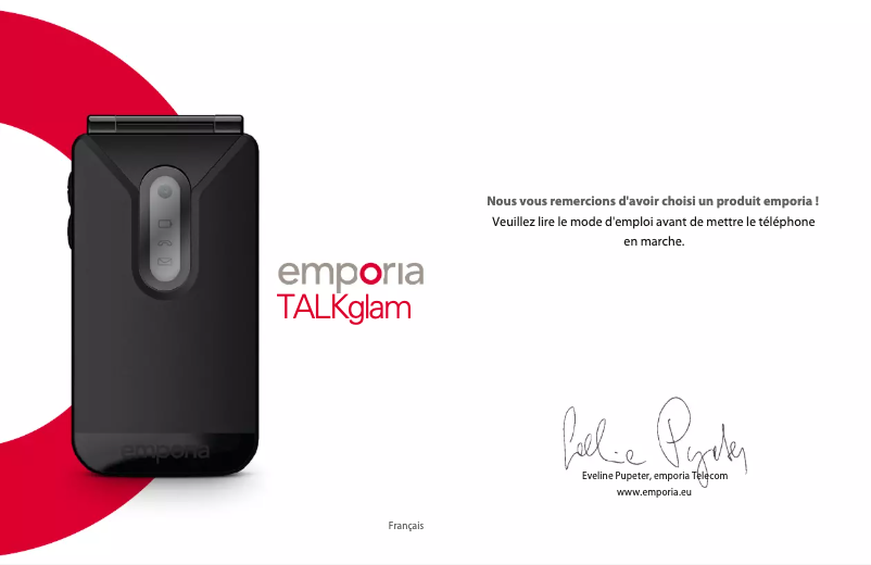 Page 1 de la notice Manuel utilisateur Emporia TALKglam