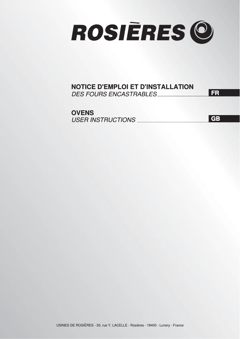 Image de la première page du manuel de l'appareil RFL54GVIN/1