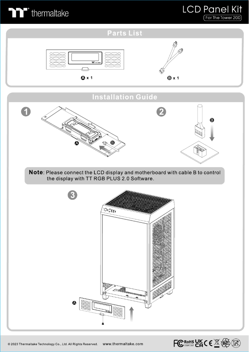 Page n°1 - Guide de démarrage rapide Thermaltake LCD Panel Kit