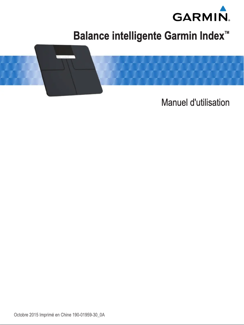 Page n°1 - Manuel utilisateur Garmin Index