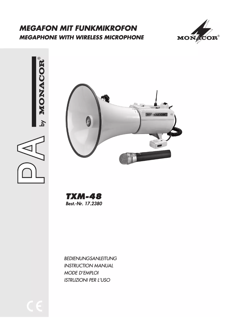 Page 1 de la notice Manuel utilisateur Monacor TXM-48