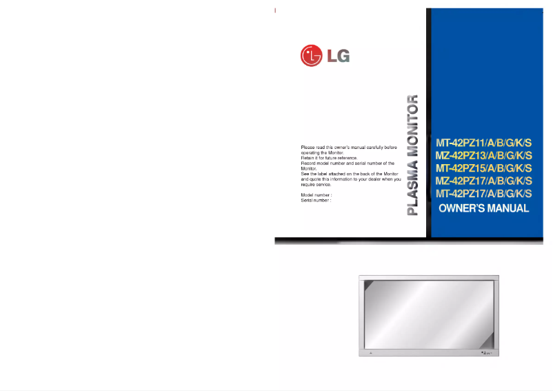 Image de la première page du manuel de l'appareil MZ-42PZ13B