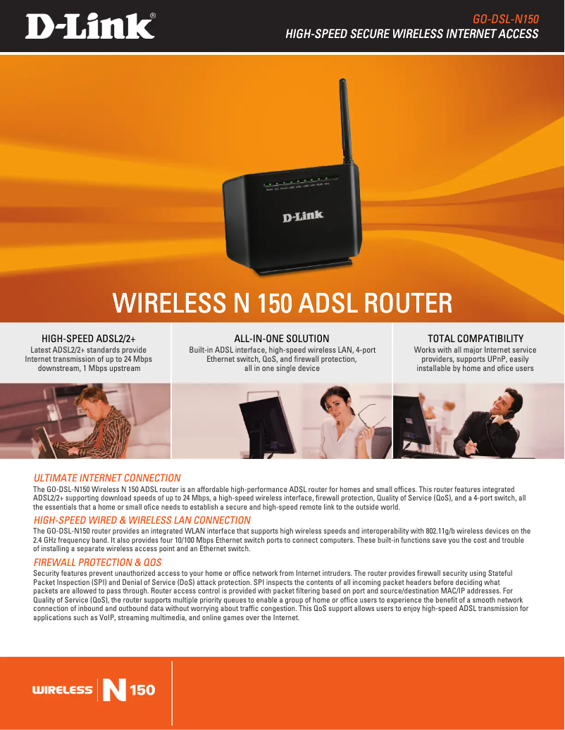 Page n°1 - Fiche technique D-Link GO-DSL-N150