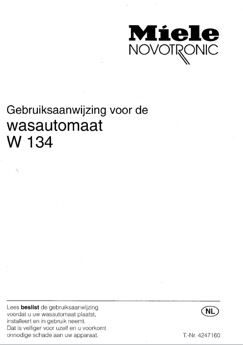 Image de la première page du manuel de l'appareil W 134