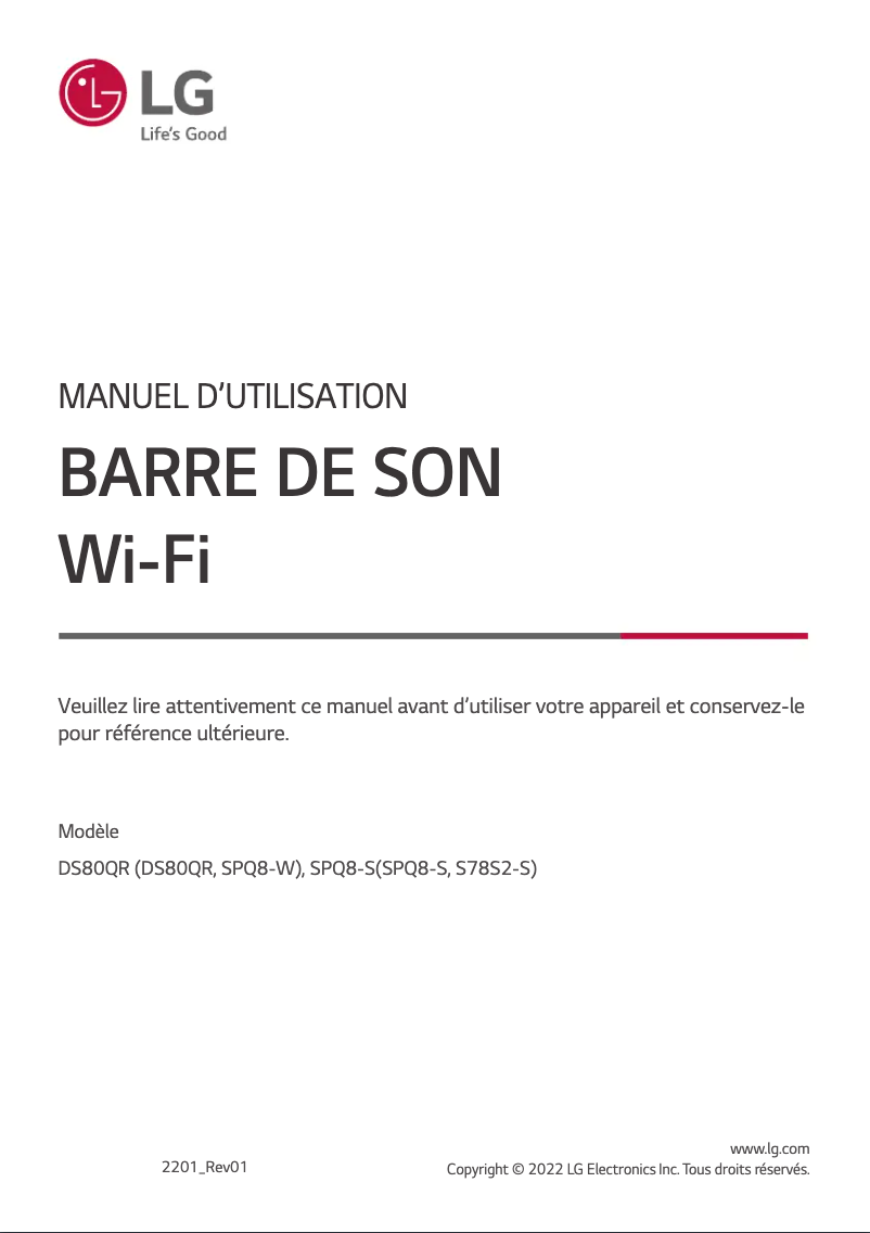 Page n°1 - Manuel utilisateur LG DS80QR