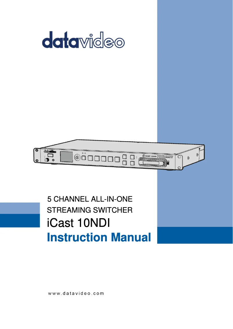 Page n°1 - Manuel utilisateur DataVideo iCAST 10NDI