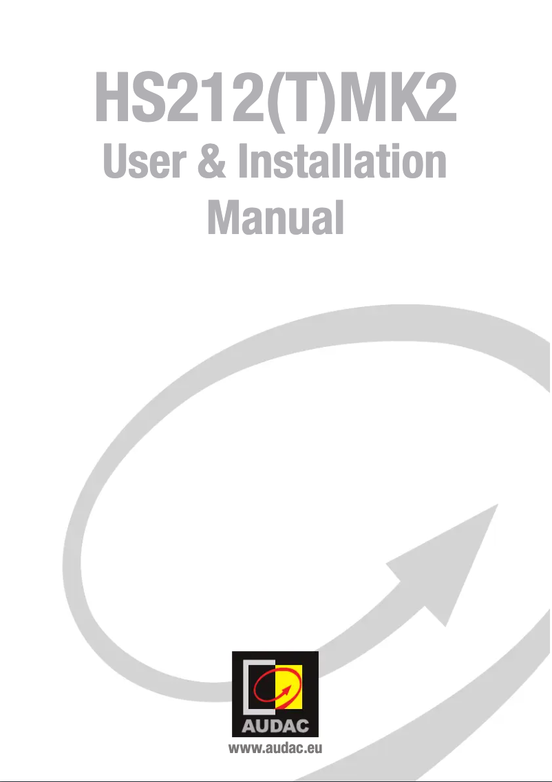 Page n°1 - Manuel utilisateur Audac HS212