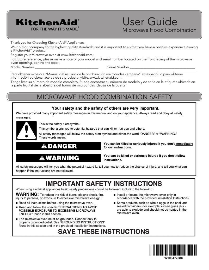 Image de la première page du manuel de l'appareil KMHP519ESS