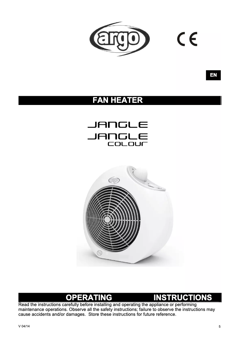Page n°1 - Manuel utilisateur Argoclima Jangle