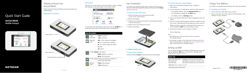 Page n°1 - Guide de démarrage rapide Netgear AirCard AC800S