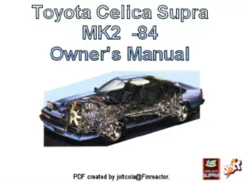 Imagen de la primera página del manual del dispositivo Celica Supra (1984)