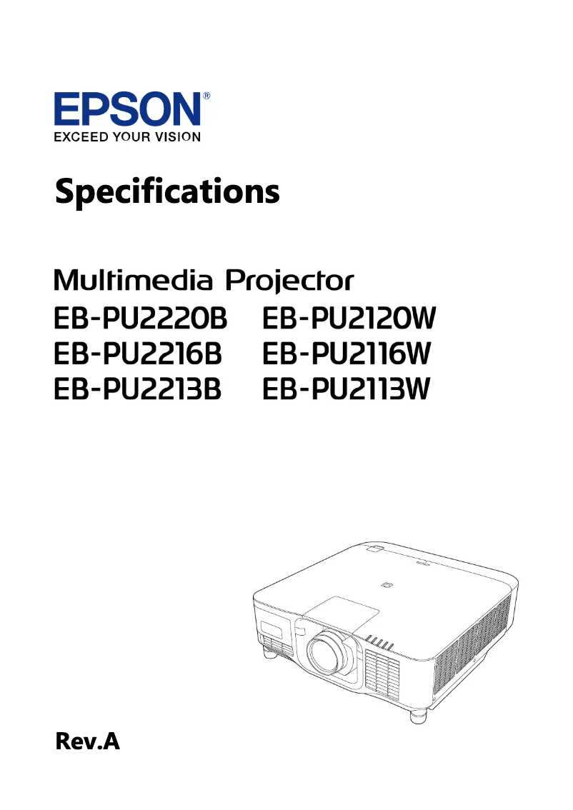 Page n°1 - Fiche technique Epson EB-PU2116W