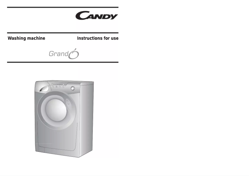 Page n°1 - Manuel utilisateur Candy GO167