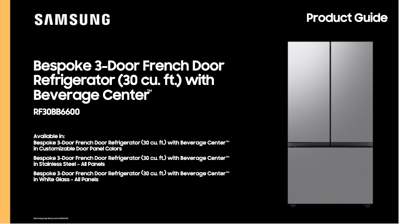 Page 1 de la notice Fiche technique Samsung RF30BB6600AP