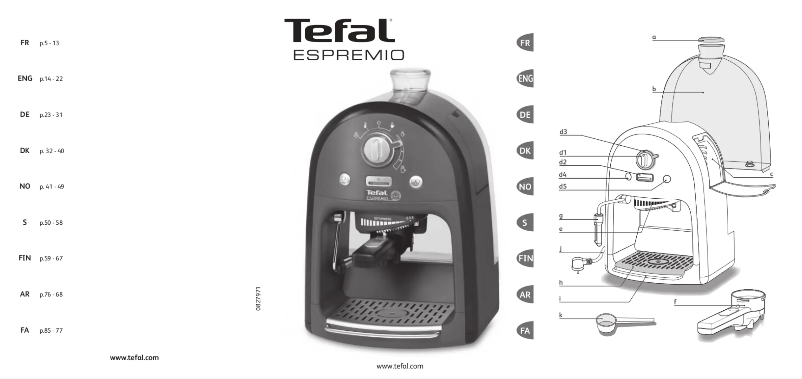 Página 1 del manual Manual de usuario Tefal Espremio Automatic EX6400