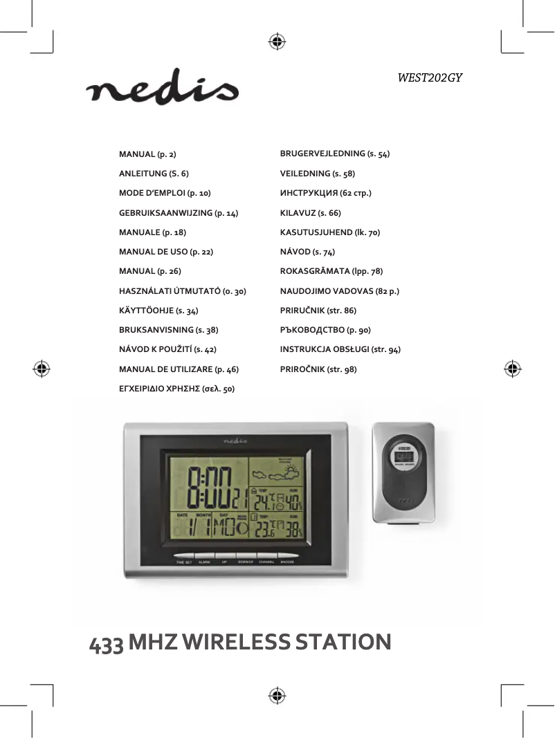 Page 1 de la notice Manuel utilisateur Nedis WEST202GY