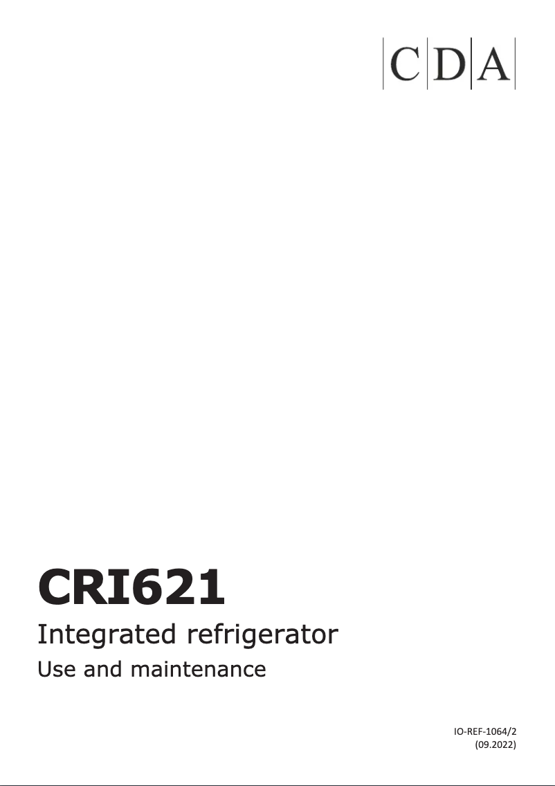 Page n°1 - Manuel utilisateur CDA CRI621