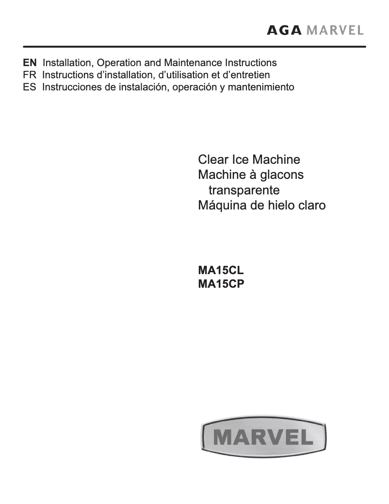 Page n°1 - Manuel utilisateur Marvel MA15CPS2RS