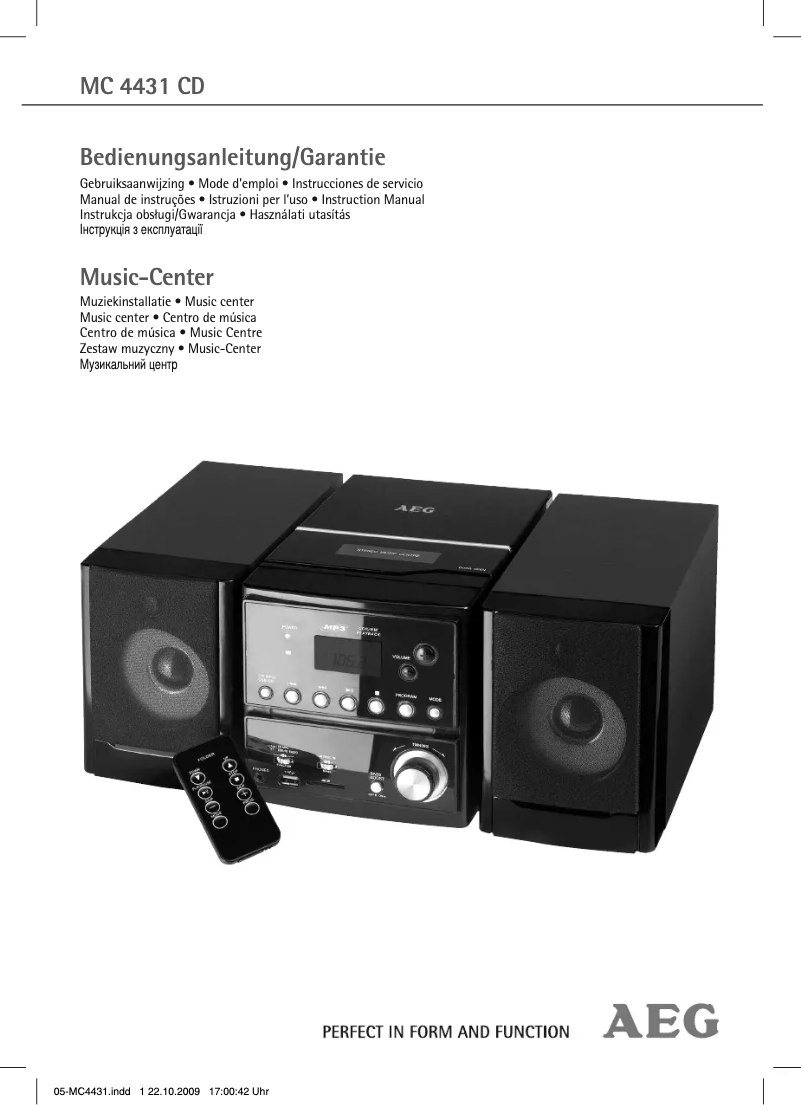 Image de la première page du manuel de l'appareil MC 4431 CD