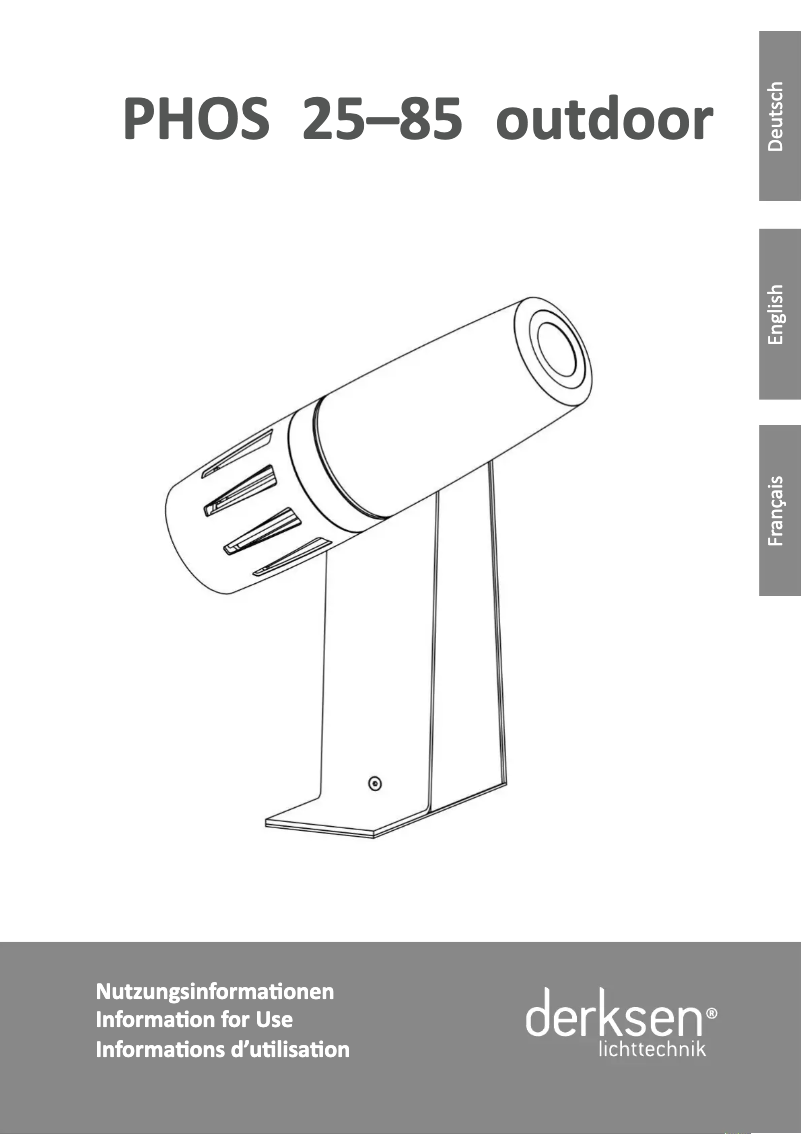 Page 1 de la notice Manuel utilisateur Derksen PHOS 25 outdoor