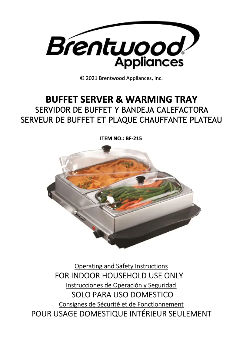 Página 1 del manual Manual de usuario Brentwood BF-215