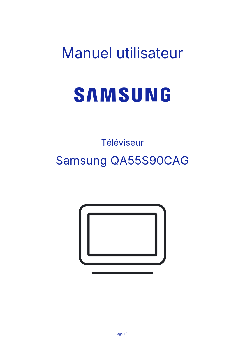 Image de la première page du manuel de l'appareil QA55S90CAG