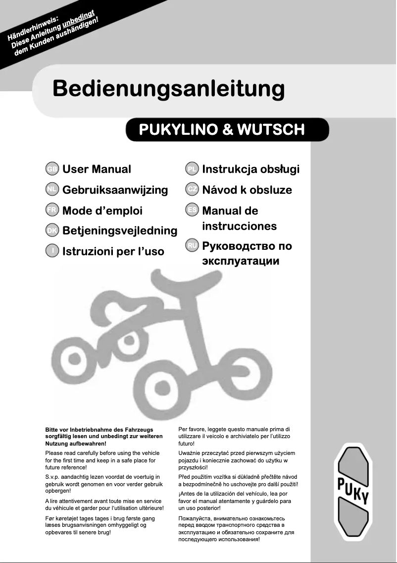 Página 1 del manual Manual de usuario Puky Wutsch 4023