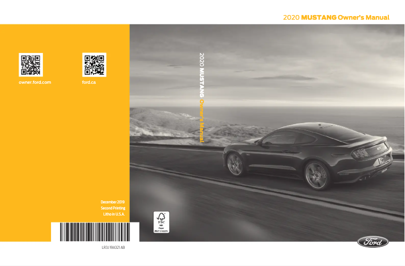 Image de la première page du manuel de l'appareil Mustang (2020)