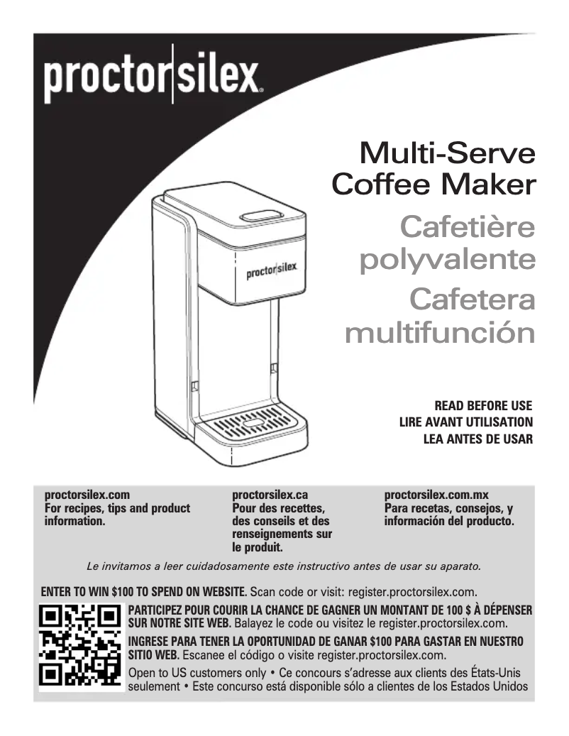 Page n°1 - Manuel utilisateur Proctor Silex 49919