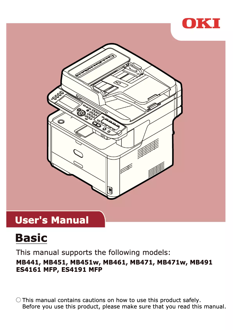 Page 1 de la notice Manuel utilisateur OKI MB461