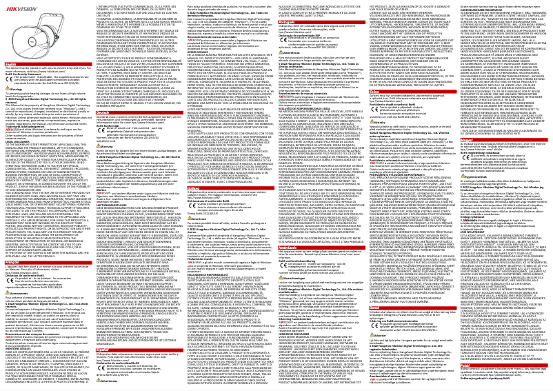 Page 1 de la notice Manuel utilisateur Hikvision DS-PA0103-A