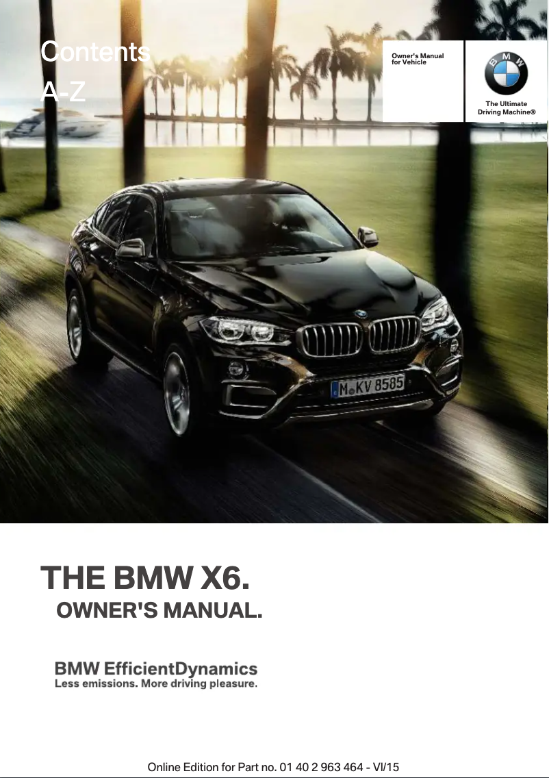 Page 1 de la notice Manuel utilisateur BMW X6 xDrive35i (2015)