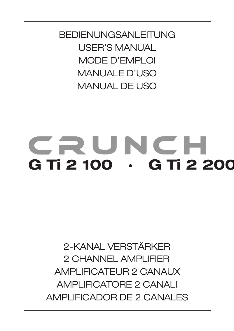Page n°1 - Manuel utilisateur Crunch GTI2200