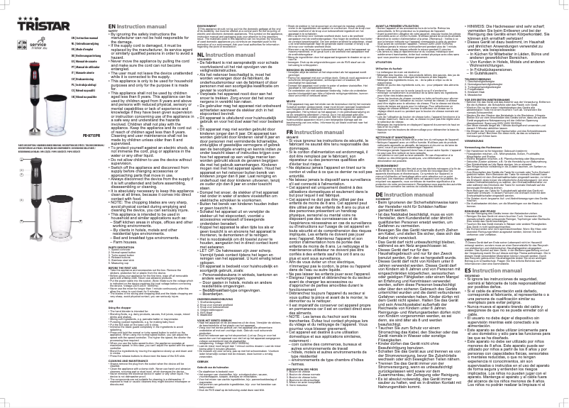 Página 1 del manual Manual de usuario TriStar PD-8715PR