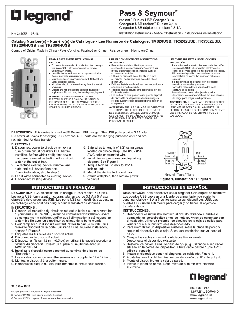 Página 1 del manual Manual de usuario Legrand TM826USBW