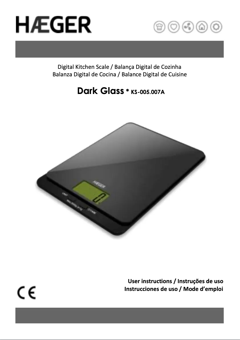 Page 1 de la notice Manuel utilisateur Haeger Dark Glass KS-005.007A